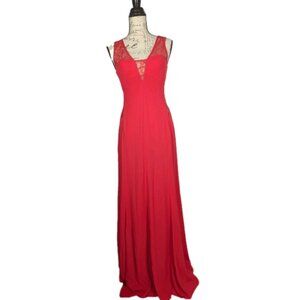 BCBG MAXARIA Ariel Dress Women's Size 0  Lipstick Red Lace Prom Formal Gala Luxe
